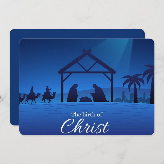 Tarjeta Festiva El nacimiento de Cristo (Anverso / Reverso)