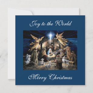 Tarjeta Festiva El nacimiento del niño Jesús Felicidades de Navida