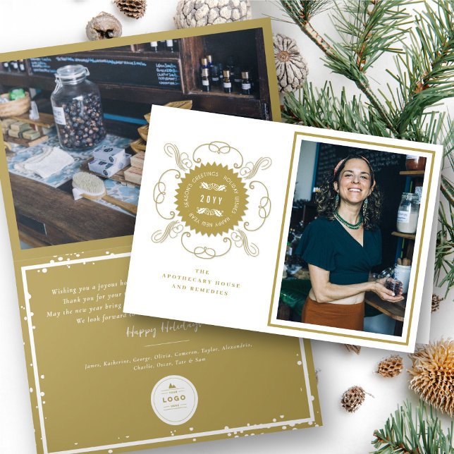 Tarjeta Festiva El negocio de la fotografía sellada clásica de los (Subido por el creador)