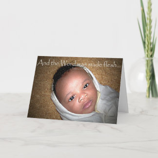 Tarjeta Festiva El niño Jesús en el heno