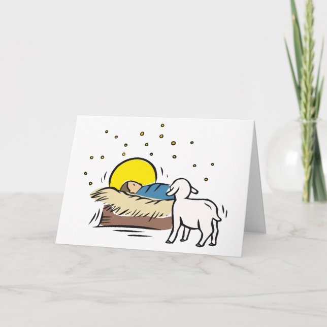 Tarjeta Festiva El Niño Jesús En La Manga (Anverso)