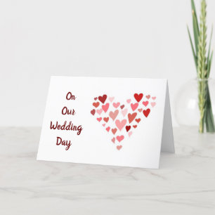 TARJETA FESTIVA EL **NUESTRO DÍA DE LA BODA** CON AMOR