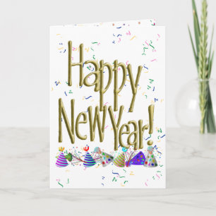 Tarjeta Festiva ¡El oro es un año nuevo!