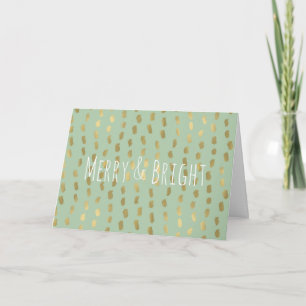 Tarjeta Festiva El oro y la menta de los puntos de glam merry y br