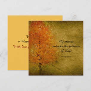 Tarjeta Festiva El otoño feliz del día de gracias deja la gratitud
