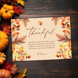 Tarjeta Festiva El otoño ruso del Día de Acción de Gracias deja ag