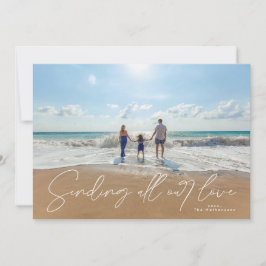 Tarjeta Festiva El overlay blanco con letras envía la foto de amor