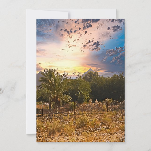 Tarjeta Festiva El paisaje del desierto de los Emiratos Árabes Uni (Anverso)