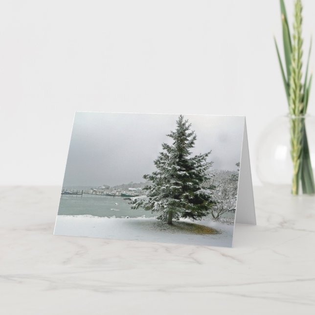 Tarjeta Festiva El paisaje marino invernal (Anverso)