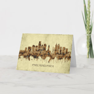 Tarjeta Festiva El paisaje urbano de Filadelfia Pensilvania