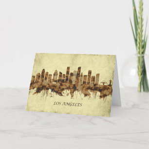 Tarjeta Festiva El paisaje urbano de Los Ángeles California