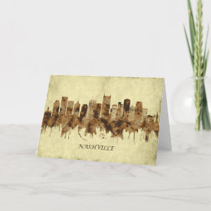 Tarjeta Festiva El paisaje urbano de Nashville