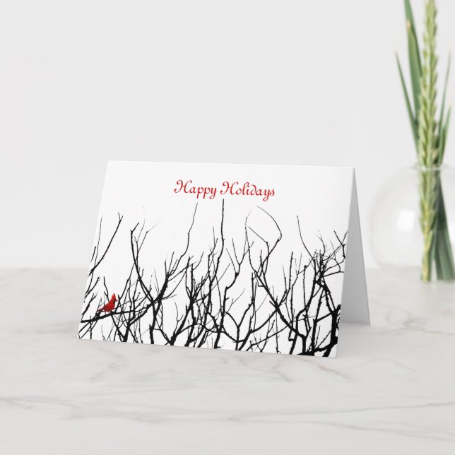 Tarjeta Festiva El pájaro rojo de Leslie Peppers (Anverso)