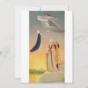 Tarjeta Festiva El Papa de Roma, Virgen María y Jesús