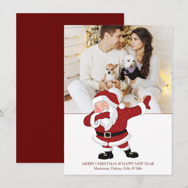 Tarjeta Festiva El Papá Noel Rojo| Humor XMAS de vacaciones divert (Anverso / Reverso)