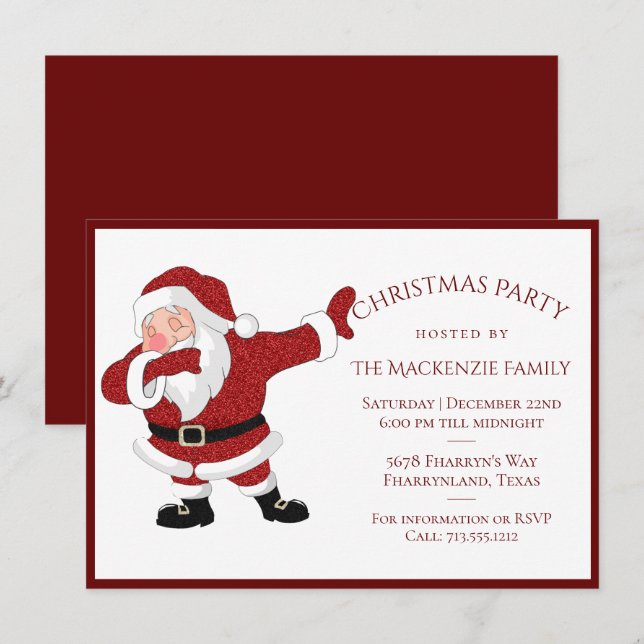 Tarjeta Festiva El Papá Noel Rojo| Humor XMAS de vacaciones divert (Anverso / Reverso)