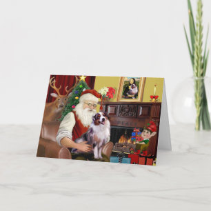 Tarjeta Festiva El pastor australiano de Santa (merle)