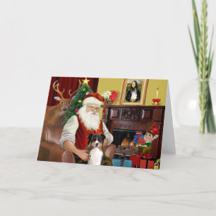Tarjeta Festiva El pastor australiano de Santa (tri)