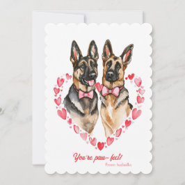 Tarjeta Festiva El pastor Día de San Valentín alemán eres pawfect 