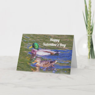 Tarjeta Festiva El pato silvestre Ducks el día de San Valentín