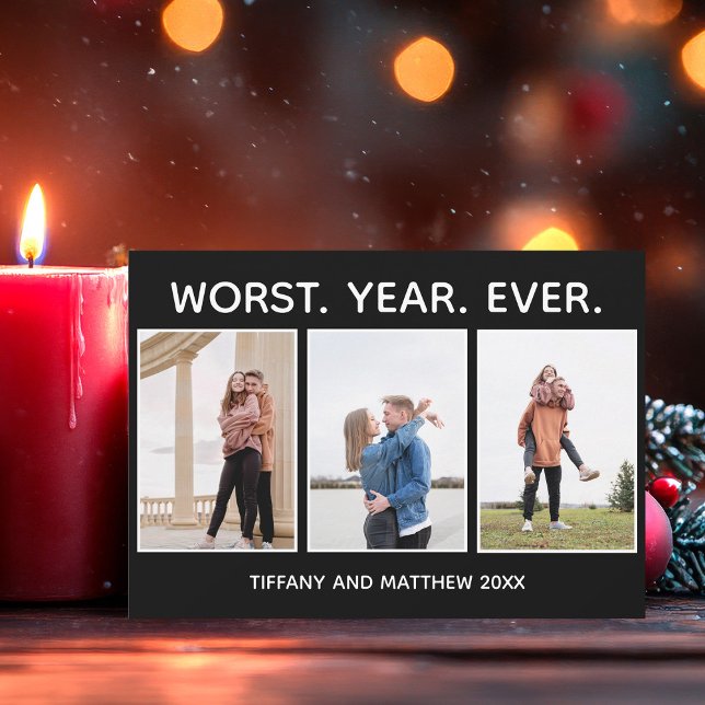 Tarjeta Festiva El peor año de Navidades divertidos foto humor neg (Subido por el creador)