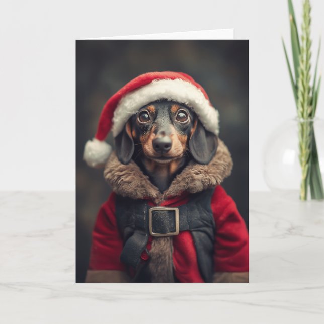 Tarjeta Festiva El Pequeño Ayudante de Santa Perro (Anverso)