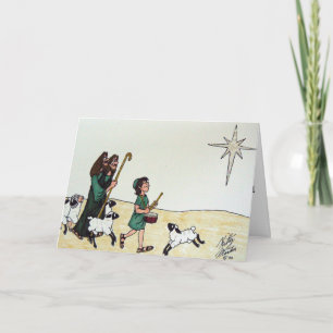 Tarjeta Festiva El pequeño chico tamborero