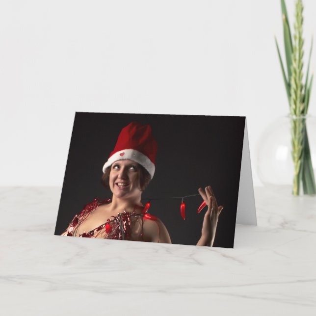 Tarjeta Festiva El pequeño duende de Santa (Anverso)