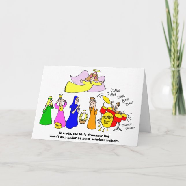 Tarjeta Festiva El pequeño muchacho del batería (Anverso)