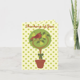 Tarjeta Festiva El perdiz en un árbol perverso