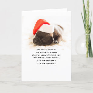 Tarjeta Festiva El PERRITO del LABORATORIO con el gorra de Santa