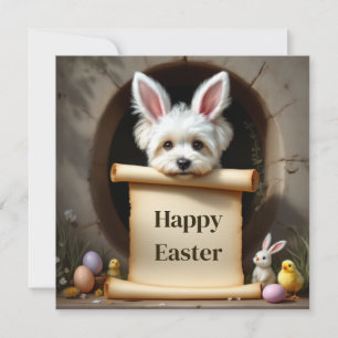Tarjeta Festiva El perro Bichon Frise y el mensaje