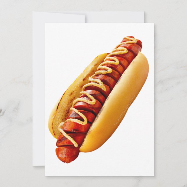 Tarjeta Festiva El perro caliente de SlipperyJoe enclavado en un m (Anverso)
