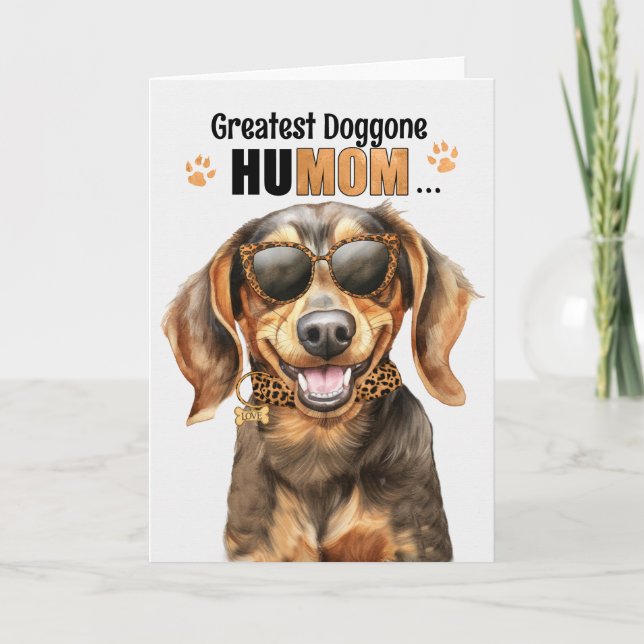 Tarjeta Festiva El perro de Dachshund más grande de HuMOM (Anverso)