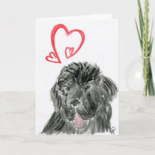 Tarjeta Festiva El perro de Terranova ama a San Valentín