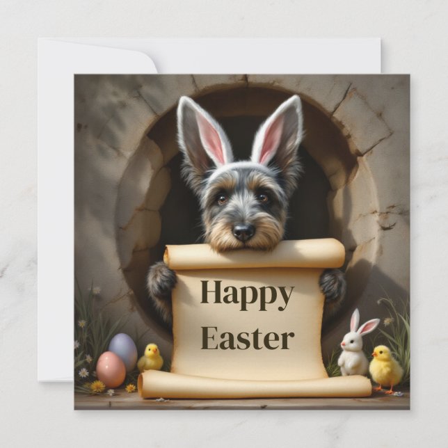 Tarjeta Festiva El perro del Territorio de Escocia y el mensaje (Anverso)