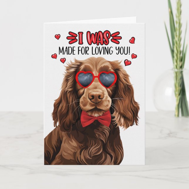 Tarjeta Festiva El Perro Español De Campo Te Hizo Amar Valentín (Anverso)