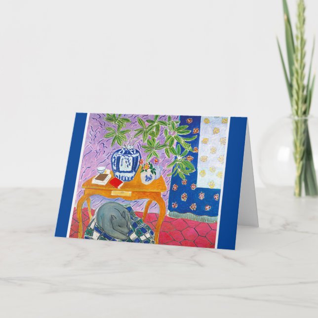 Tarjeta Festiva El perro gris, (Anverso)