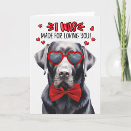 Tarjeta Festiva El perro negro de Labrador te ama Valentine