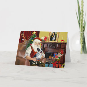 Tarjeta Festiva El perro pastor ganadero australiano de Santa (#1)