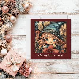 Tarjeta Festiva El Personalizable Elf de los Navidades encantadore