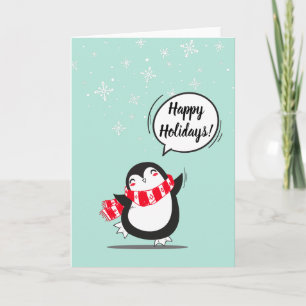 Tarjeta Festiva El pingüino lindo