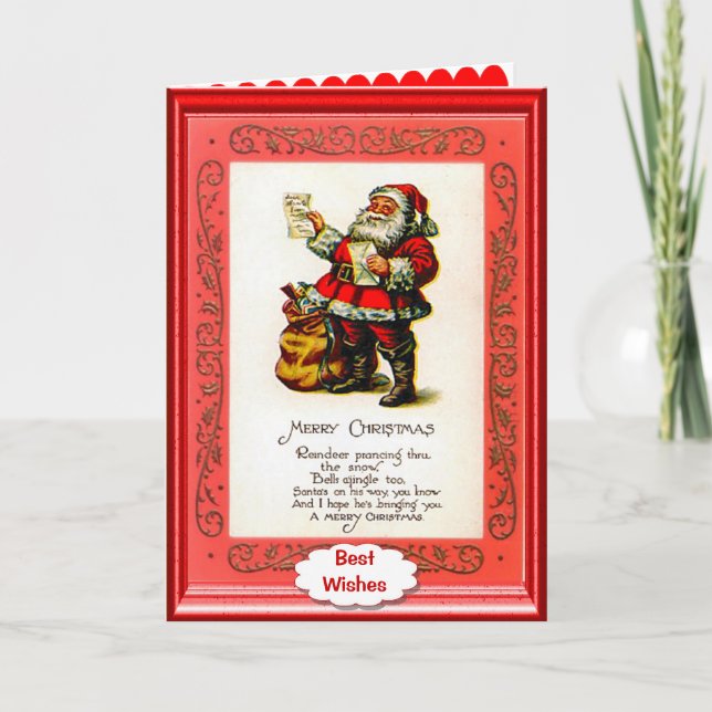 Tarjeta Festiva El poema de Santa (Anverso)