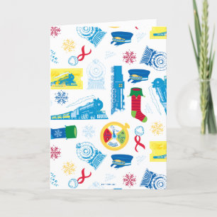 Tarjeta Festiva El Polar Express   Patrón de iconos Navidades