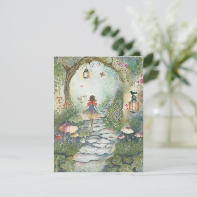 Tarjeta Festiva El portal de sueños de Lumina (Anverso de pie)