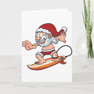 Tarjeta Festiva El practicar surf de Santa