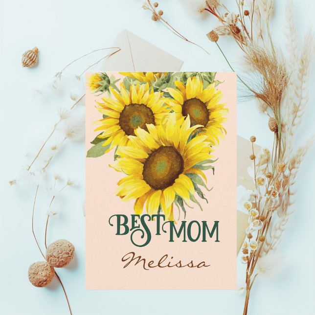 Tarjeta Festiva El precioso día de la madre del girasol en Rubor (Subido por el creador)
