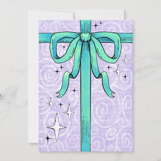 Tarjeta Festiva El Presente (Verde y Morado)  (Anverso)