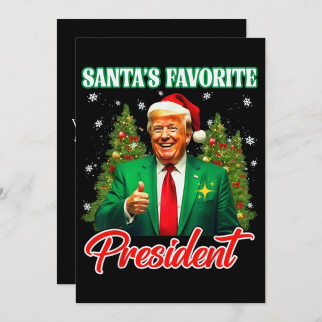 Tarjeta Festiva El presidente favorito de Santa Claus | El regalo  (Anverso / Reverso)