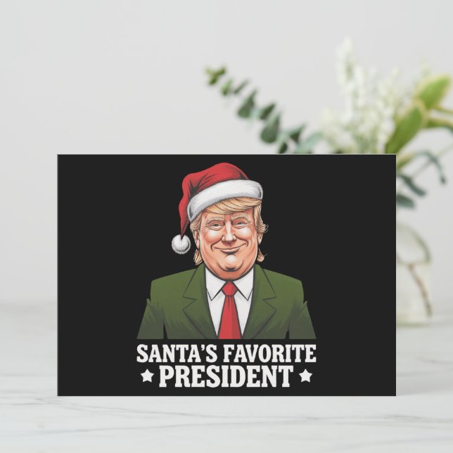 Tarjeta Festiva El presidente favorito de Santa divertido Trump Na (Anverso de pie)